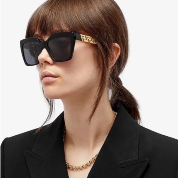 Versace Gold and Brown Designer Sunglasses - Picture 4 of 11